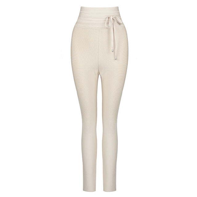 High Quality Black Grey Pink Rayon Bandage Pant Sexy Fashion Celebrity Pant