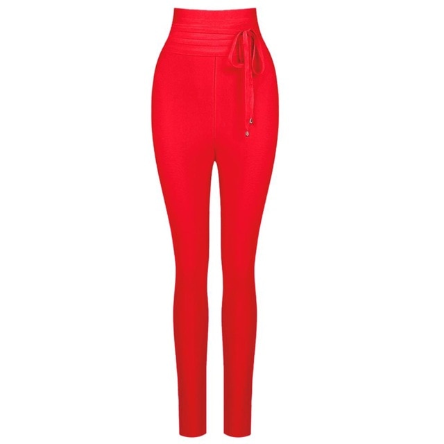 High Quality Black Grey Pink Rayon Bandage Pant Sexy Fashion Celebrity Pant