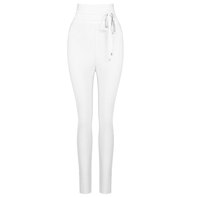 High Quality Black Grey Pink Rayon Bandage Pant Sexy Fashion Celebrity Pant