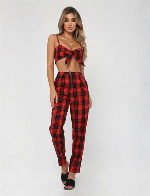 Women Leggings New Skinny High Waist Sexy Jeans Trousers Denim Slim Stretchy Pencil Pants Zip-up Plaid Bodycon Pants Leggings