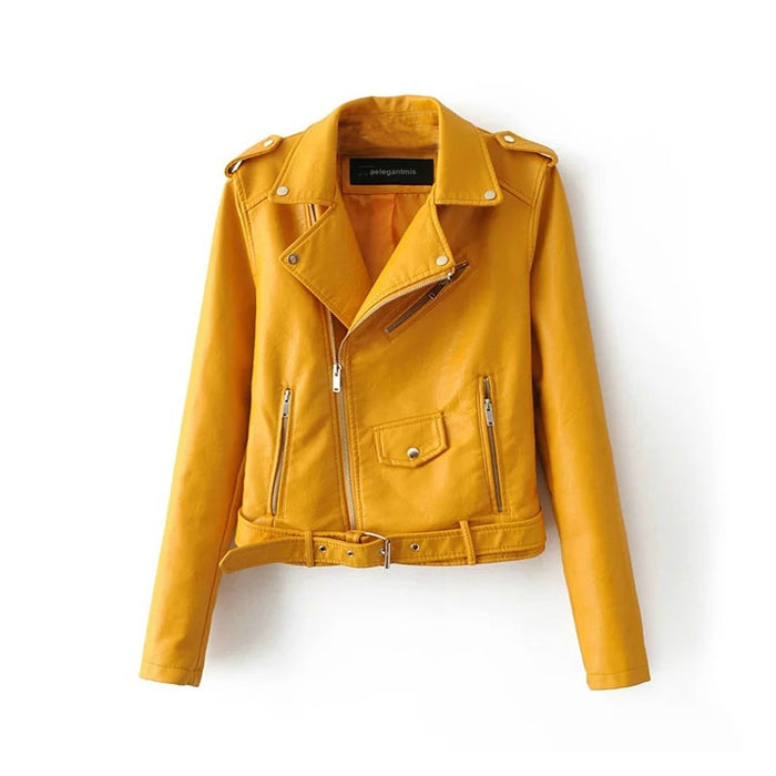 Autumn Short Faux Leather Jacket Women 2019 Basic Jacket Fashion Zipper Soft Motorcycle PU Leather Jacket Ladies Street Coat