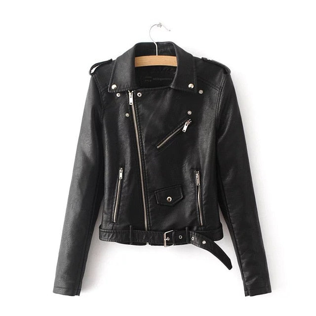 Autumn Short Faux Leather Jacket Women 2019 Basic Jacket Fashion Zipper Soft Motorcycle PU Leather Jacket Ladies Street Coat