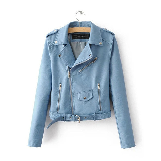 Autumn Short Faux Leather Jacket Women 2019 Basic Jacket Fashion Zipper Soft Motorcycle PU Leather Jacket Ladies Street Coat