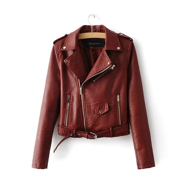 Autumn Short Faux Leather Jacket Women 2019 Basic Jacket Fashion Zipper Soft Motorcycle PU Leather Jacket Ladies Street Coat