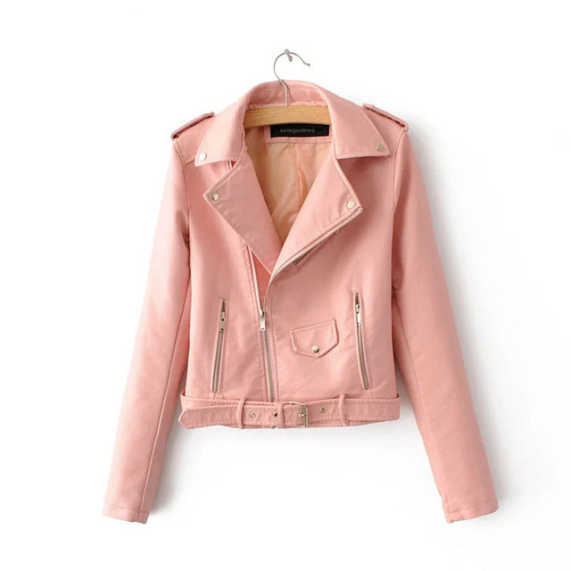 Autumn Short Faux Leather Jacket Women 2019 Basic Jacket Fashion Zipper Soft Motorcycle PU Leather Jacket Ladies Street Coat
