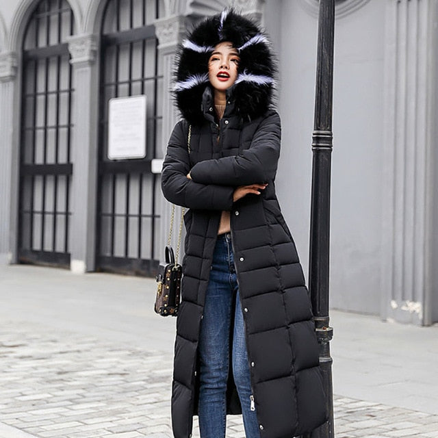 2019 New Arrival Fashion Slim X-Long Women Winter Jacket Cotton Padded Warm Thicken Ladies Coat Long Coats Parka Womens Jackets