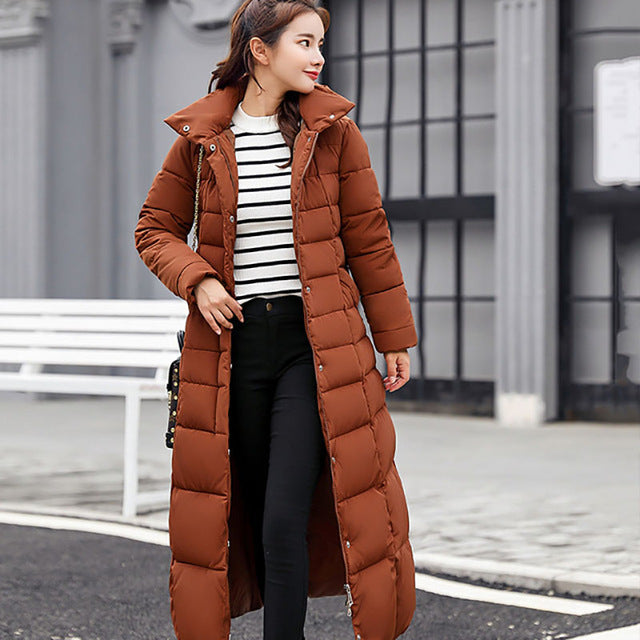 2019 New Arrival Fashion Slim X-Long Women Winter Jacket Cotton Padded Warm Thicken Ladies Coat Long Coats Parka Womens Jackets