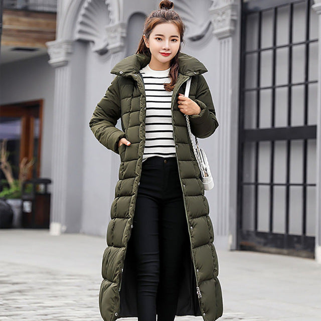 2019 New Arrival Fashion Slim X-Long Women Winter Jacket Cotton Padded Warm Thicken Ladies Coat Long Coats Parka Womens Jackets