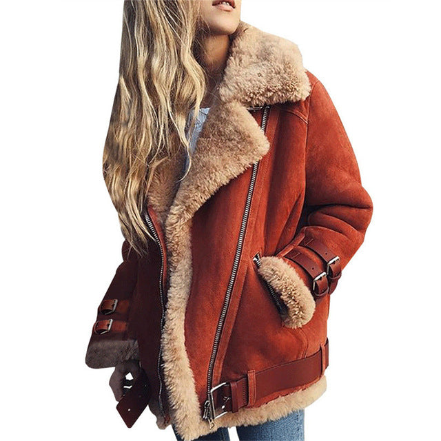 Winter Jacket Women Faux Fur Slim Cotton Warm Thick Coat Female Suede Short Woman Parka Outerwear Velvet Down Jacket Plus Size