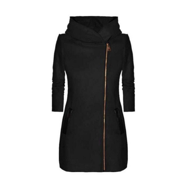 wholesale Women Casual Warm Thicken Velvet Jacket Hooded Plus Size 5XL New Autumn Women Turtleneck Zipper Coat
