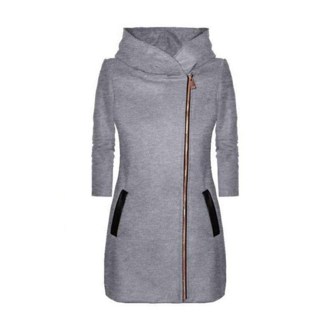 wholesale Women Casual Warm Thicken Velvet Jacket Hooded Plus Size 5XL New Autumn Women Turtleneck Zipper Coat