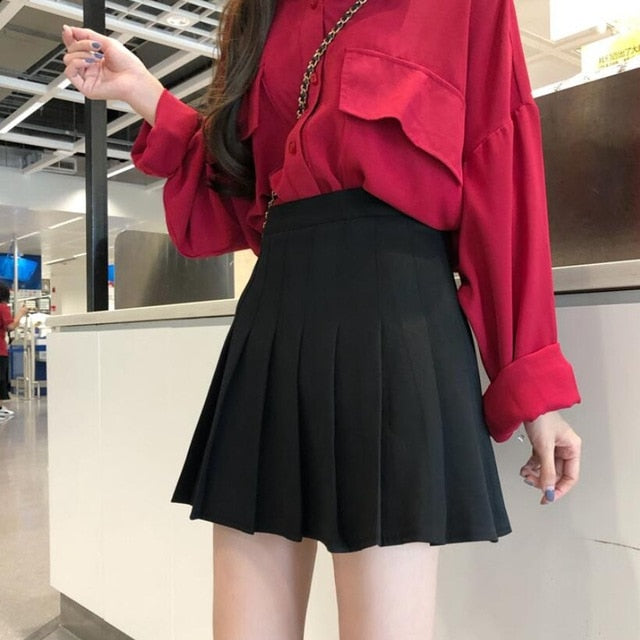 Women Pleated Skirt Harajuku Preppy Style Plaid Skirts Mini Cute Japanese School Uniforms Ladies Jupe Kawaii Skirt Saia Faldas