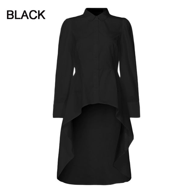 Stylish Tunic Tops Celmia 2019 Autumn Women Shirts Lapel Neck Long Sleeve Asymmetrical Blouses Casual Solid Party Blusas Mujer
