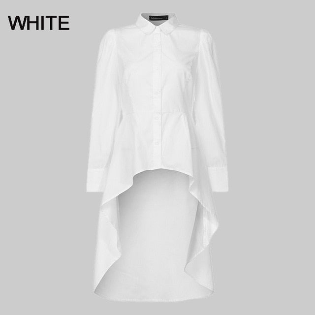 Stylish Tunic Tops Celmia 2019 Autumn Women Shirts Lapel Neck Long Sleeve Asymmetrical Blouses Casual Solid Party Blusas Mujer