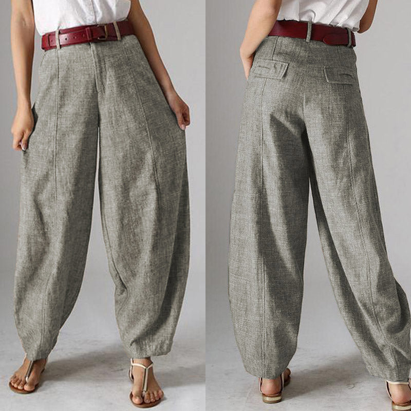 Casual Baggy Harem Pants Women's Autumn Trousers ZANZEA 2019 Vintage Front Zipper Pantalon Plus Size Cropped Pant Woman Palazzo