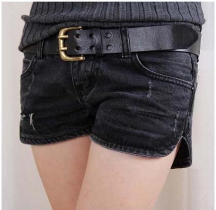 Newst Womens Summer Low Waist Denim Shorts Loose S/2Xl Ripped Jeans Shorts Casual Sexy Punk Rivet Hole Mini Jeans Shorts  J2307