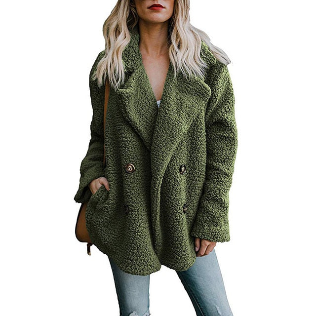 Vintage fluffy faux fur coat women Short furry fake fur winter outerwear pink grey coat autumn casual party overcoat