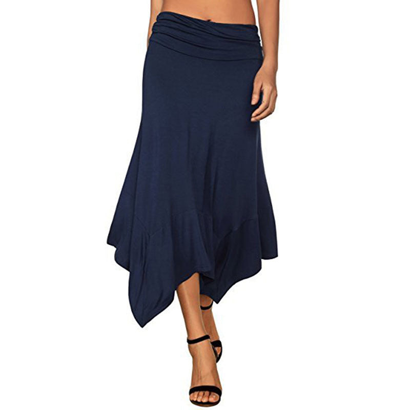 Solid 2020 Women Irregular Skirt Solid Work Wear Package Hip Asymmetrical Long Skirt Autumn Winter Bodycon Femininas