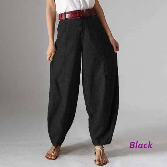 Casual Baggy Harem Pants Women's Autumn Trousers ZANZEA 2019 Vintage Front Zipper Pantalon Plus Size Cropped Pant Woman Palazzo