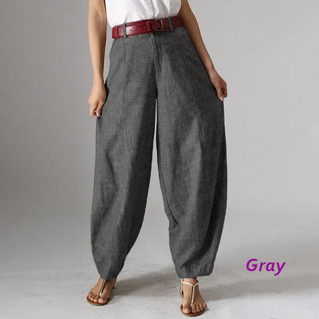 Casual Baggy Harem Pants Women's Autumn Trousers ZANZEA 2019 Vintage Front Zipper Pantalon Plus Size Cropped Pant Woman Palazzo