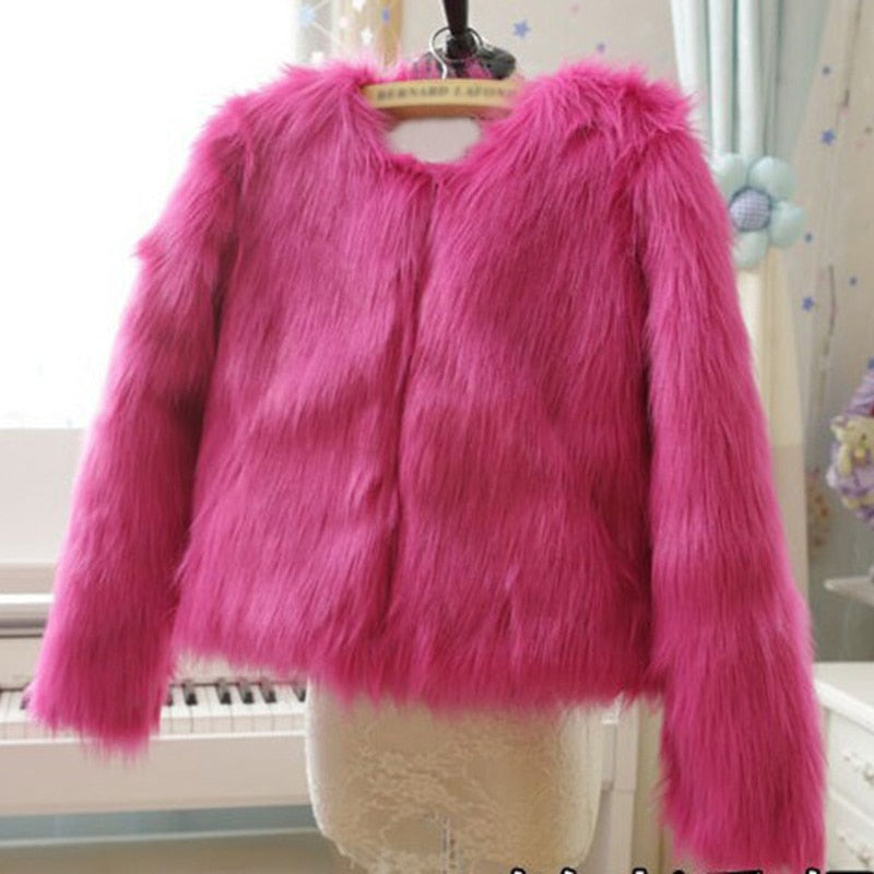 Faux Fur Coat for Women Autumn Winter Casual Concise Solid Color Female Long Fur Short Jacket Thick Coat New