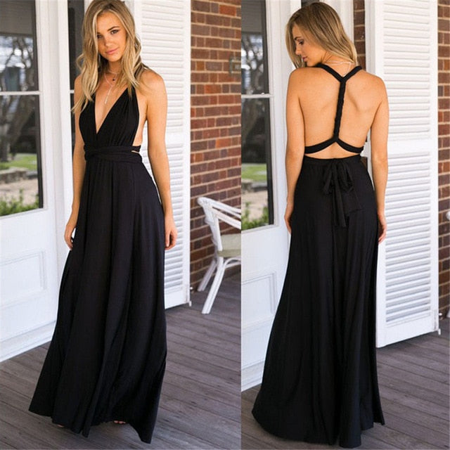 High Quality 2019 Long Summer Convertible Bohemian Dresses Casual Bandage Evening Prom Club Party Infinity Multiway Maxi Dresses