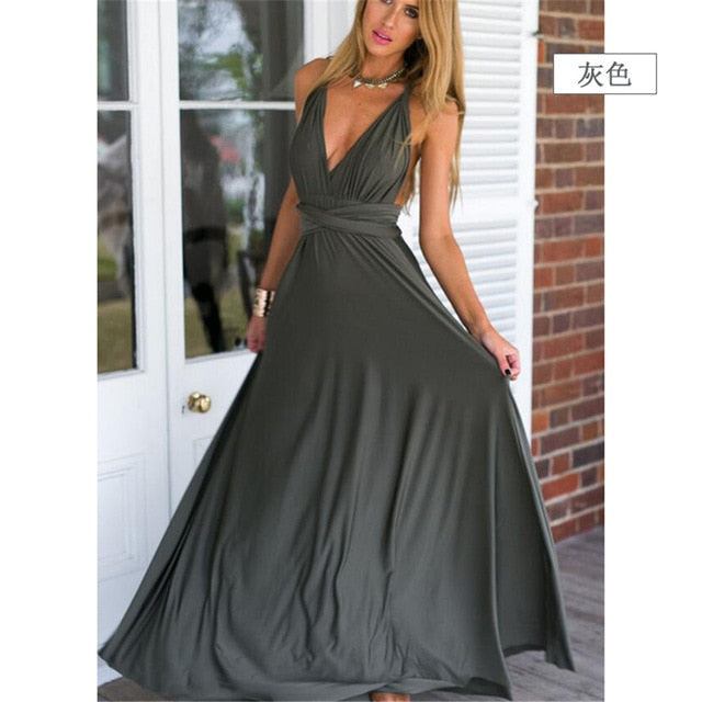 High Quality 2019 Long Summer Convertible Bohemian Dresses Casual Bandage Evening Prom Club Party Infinity Multiway Maxi Dresses