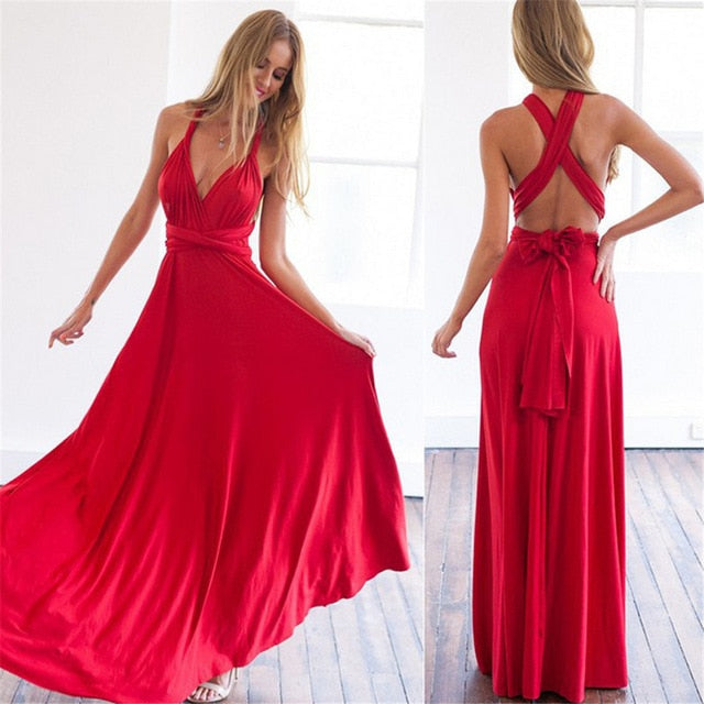 High Quality 2019 Long Summer Convertible Bohemian Dresses Casual Bandage Evening Prom Club Party Infinity Multiway Maxi Dresses