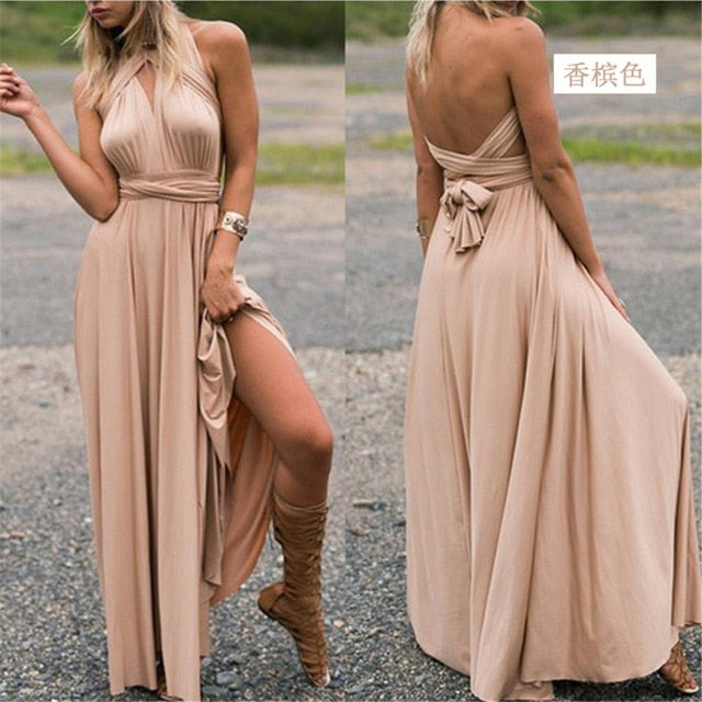 High Quality 2019 Long Summer Convertible Bohemian Dresses Casual Bandage Evening Prom Club Party Infinity Multiway Maxi Dresses
