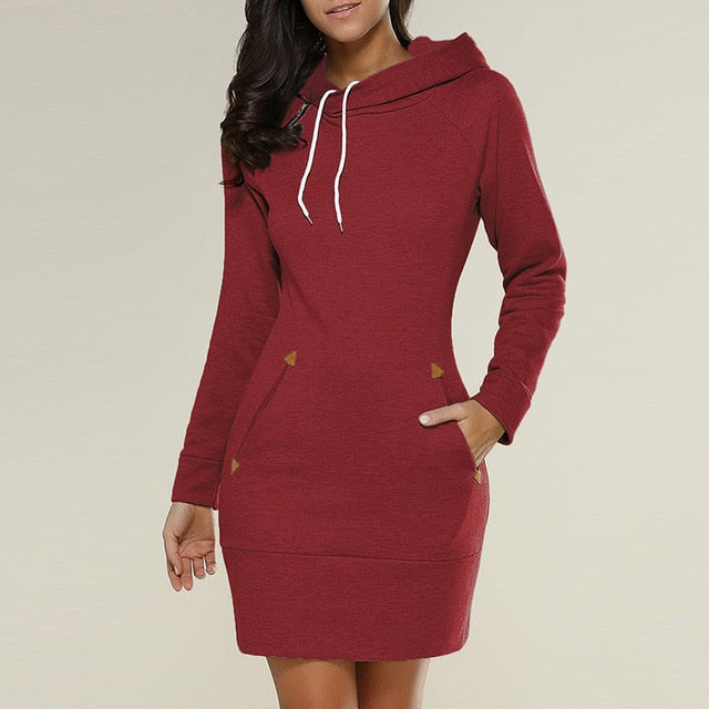 The Factory Supplies Solid Zippers Dress Cotton Above Knee Regular Empire 2020 Long Sleeve Fashion Female Clothing Harajuku