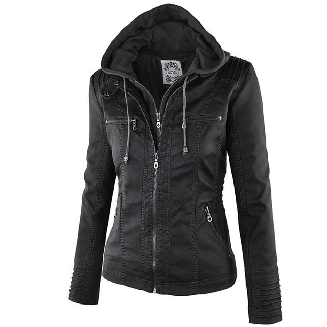 2018 Winter Faux Leather Jacket Women Casual Basic Coats Plus Size 7XL Ladies Basic Jackets Waterproof Windproof Coats Female 50