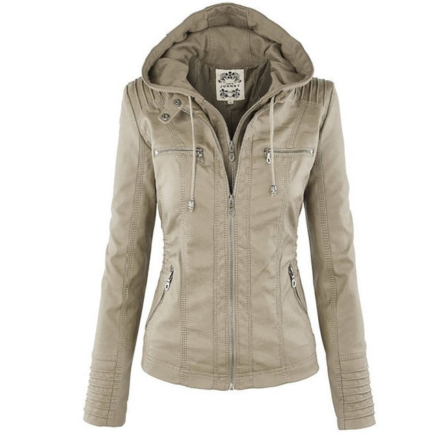 2018 Winter Faux Leather Jacket Women Casual Basic Coats Plus Size 7XL Ladies Basic Jackets Waterproof Windproof Coats Female 50