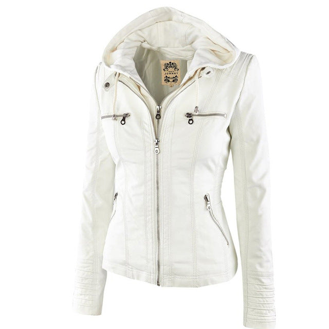 2018 Winter Faux Leather Jacket Women Casual Basic Coats Plus Size 7XL Ladies Basic Jackets Waterproof Windproof Coats Female 50
